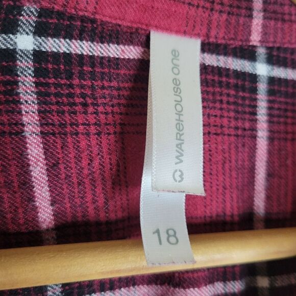 Warehouse One Red Plaid Button-Up Flannel Shirt - Picture 8 of 8